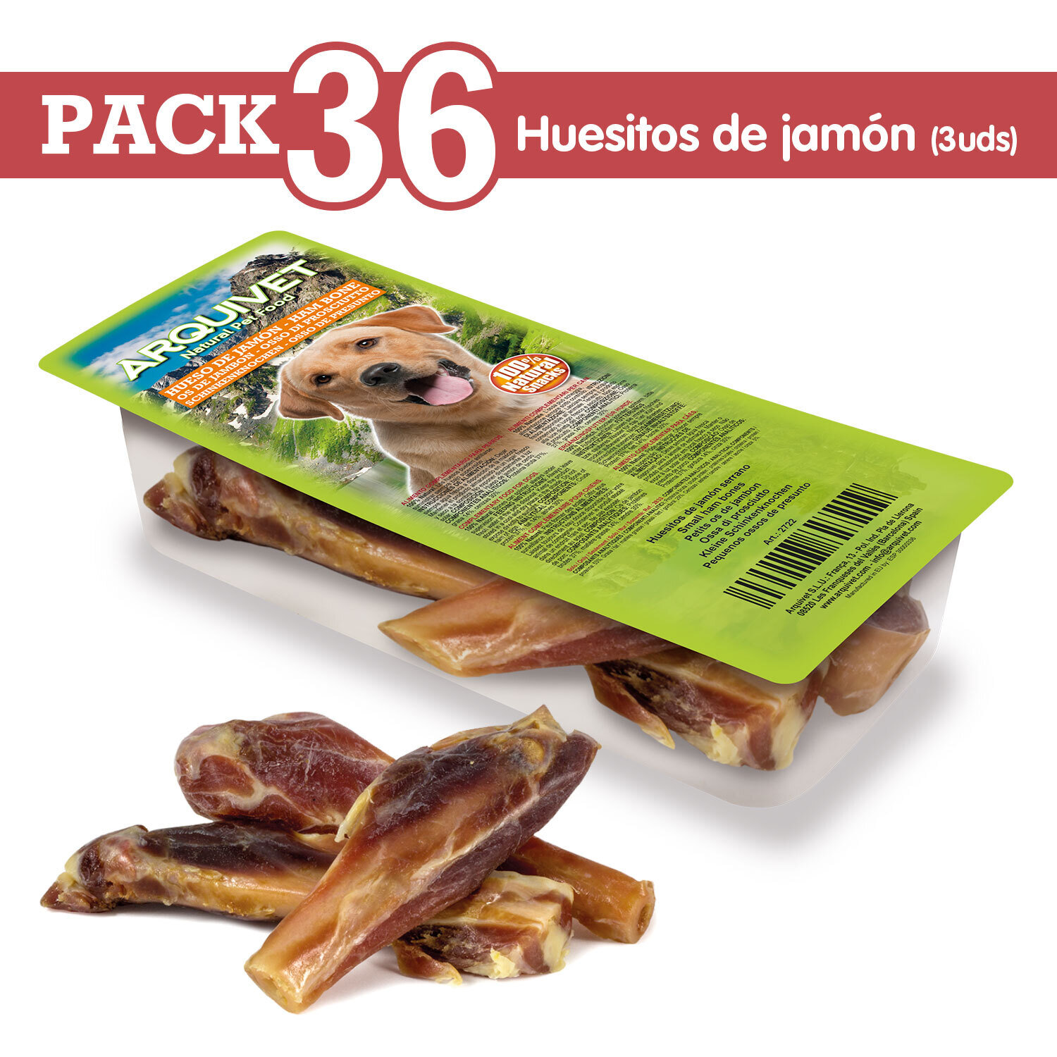 Pack 36 Huesitos de jam�n 3 uni.