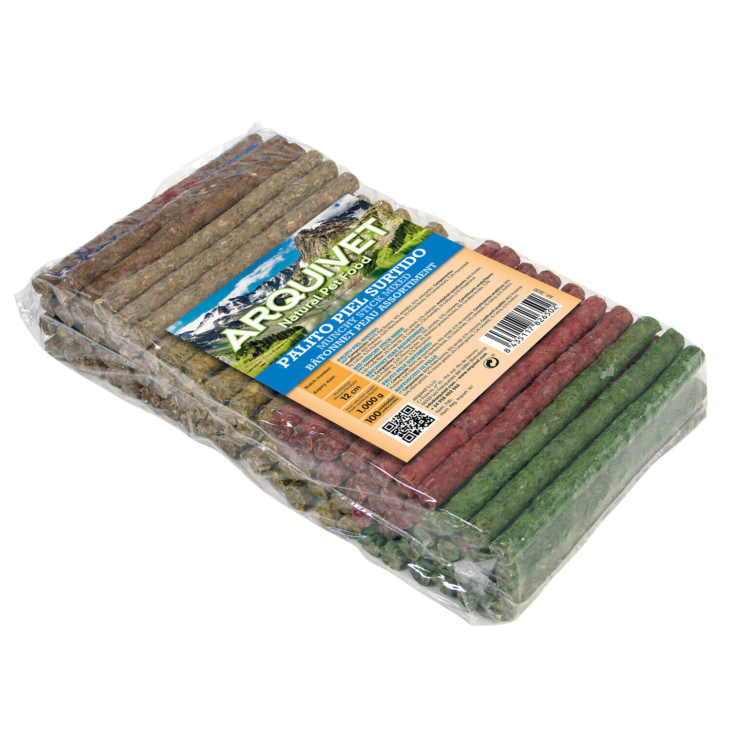 Palito piel surtido - 12 cm (Bolsa 100 uds.)