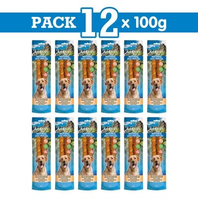 Pack 12 Snacks Twist con pollo enrollado 24cm 100 g