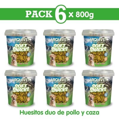Pack  6 Huesitos duo pollo y caza 800 gr