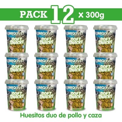 Pack 12 Huesitos duo pollo y caza 300 gr
