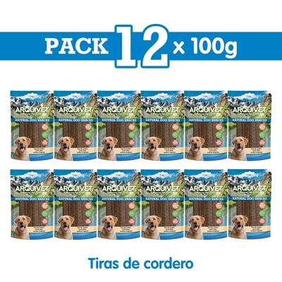Pack 12 Snacks Tiras de cordero 100 g