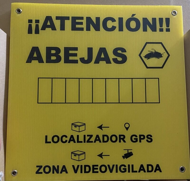 CARTEL ABEJAS ZONA VIDEOVIGILADA