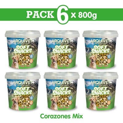 Pack  6 Corazones mix 800 gr