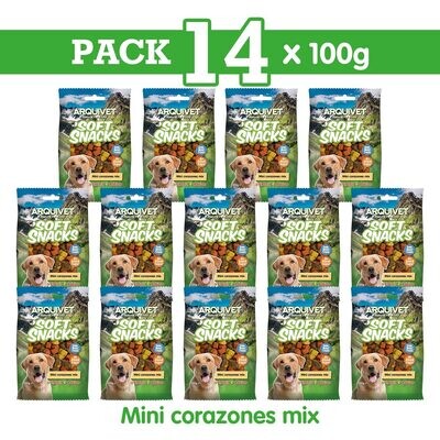 Pack 14 Mini corazones mix 100gr