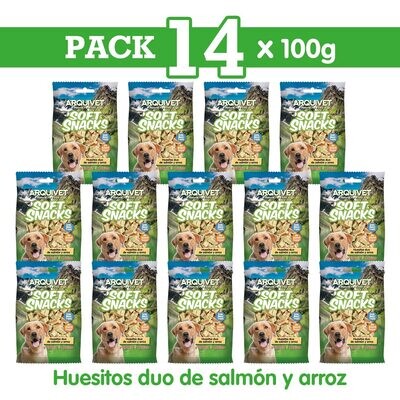 Pack 14 Huesitos duo de salm�n y arroz 100gr