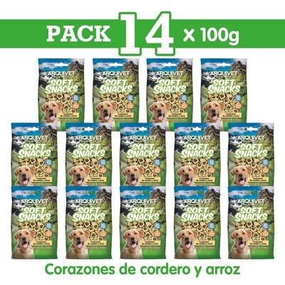 Pack 14 Corazones de cordero y arroz 100gr