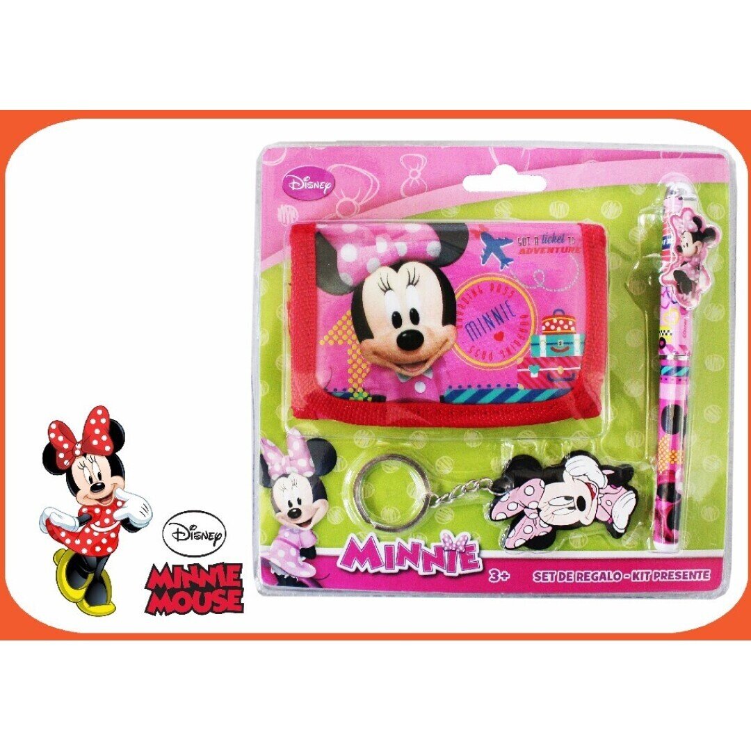 AS9786 BLISTER BILLETERO+BOLI+LLAVERO MINNIE