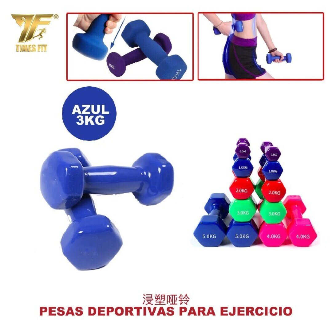 MANCUERNA VINILO 3KG AZUL