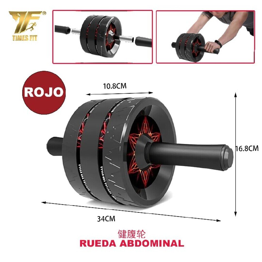 RUEDA DE RODILLO PARA ABDOMINAL DE TRE RONDAS ROJO