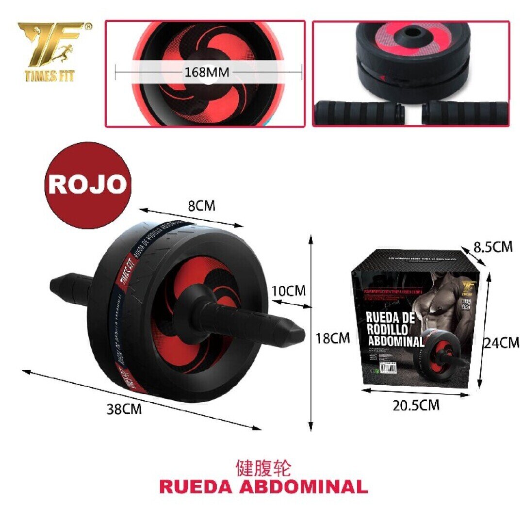 RUEDA DE RODILLO PARA ABDAMINAL DE RONDAS ROJO