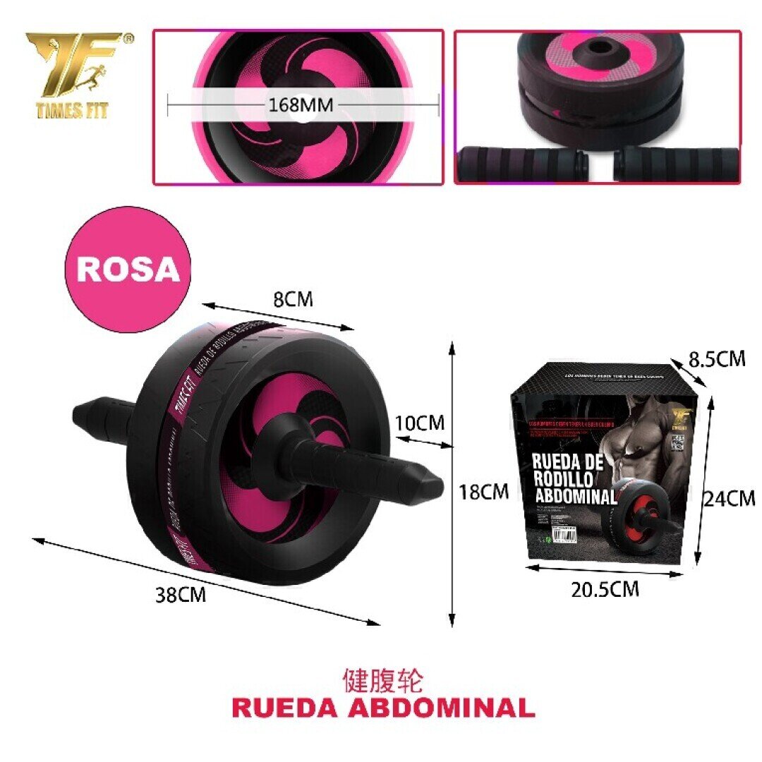RUEDA DE RODILLO PARA ABDAMINAL DE RONDAS ROSA