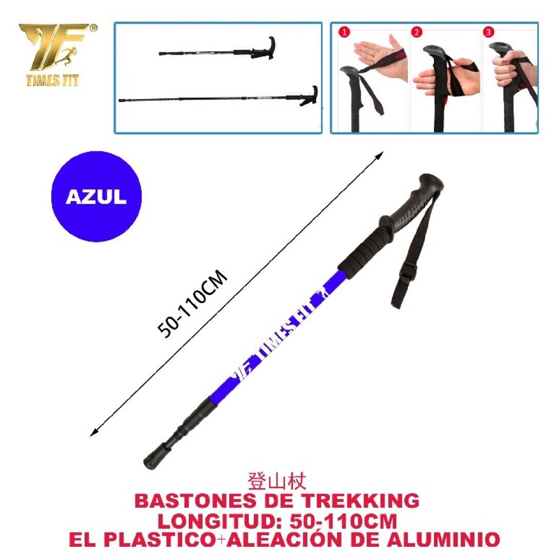 BASTONES DE TREKKING AZUL 50-110CM