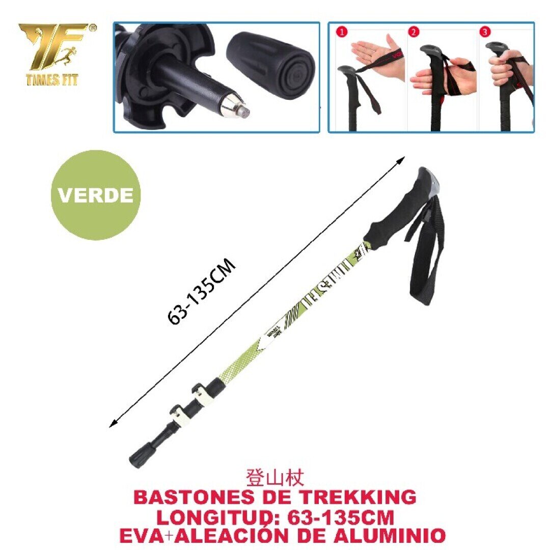 BASTONES DE TREKKING VERDE  63-135CM