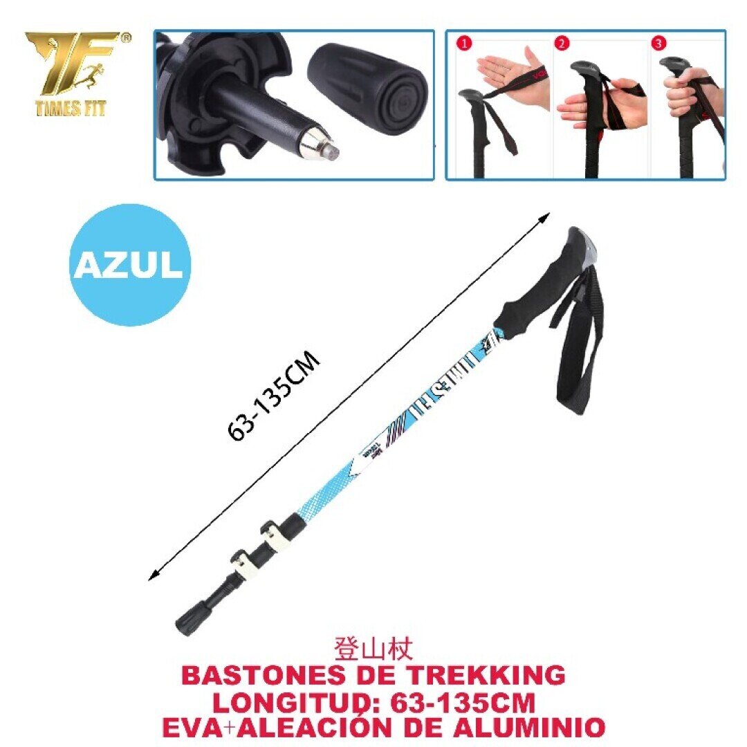 BASTONES DE TREKKING AZUL  63-135CM
