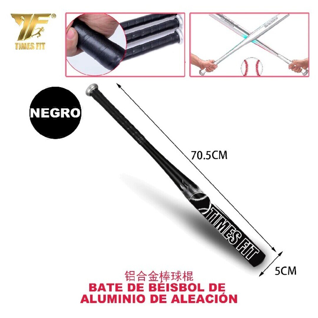 BATE DE BEISBOL DE ALUMINIO 69CM NEGRO