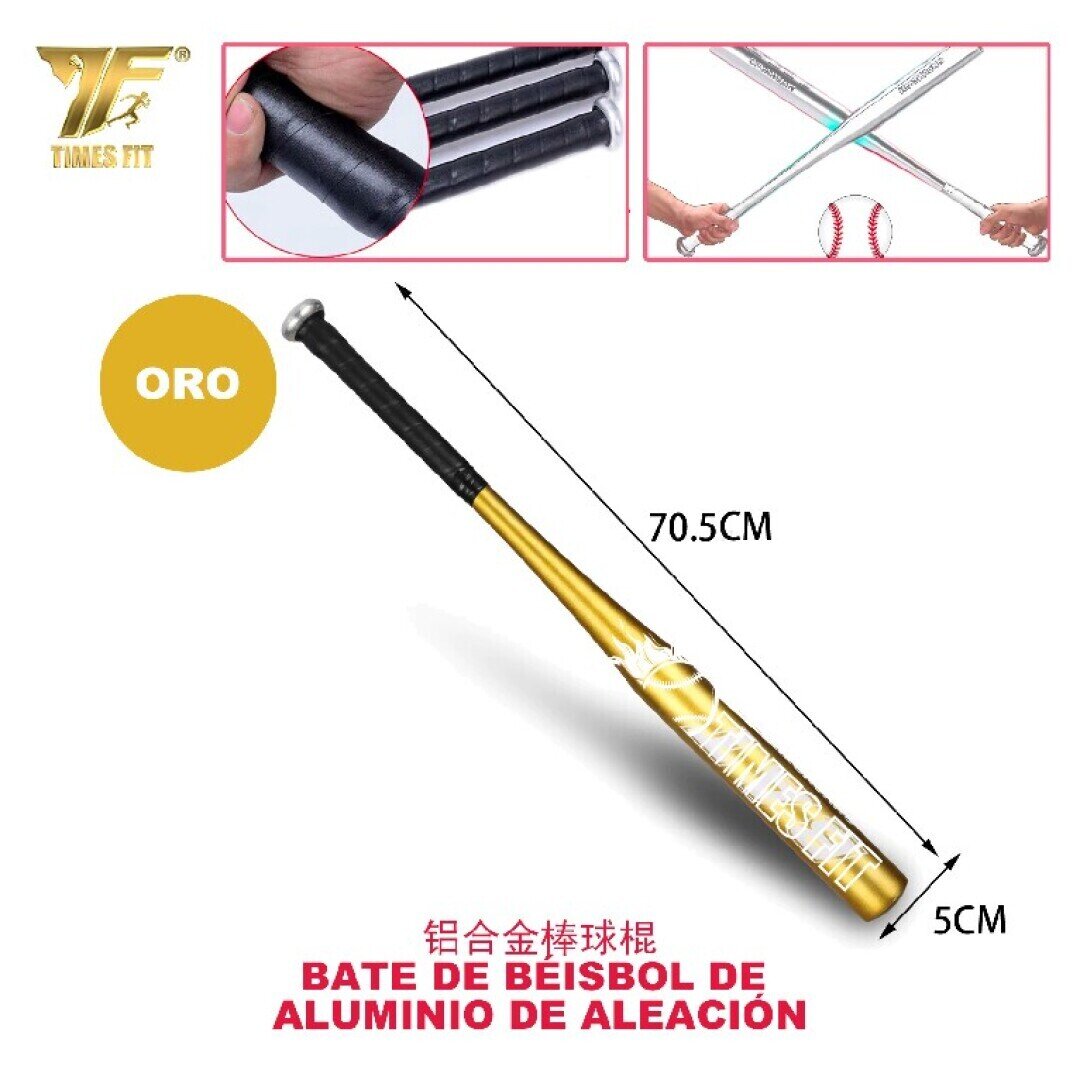 BATE DE BEISBOL DE ALUMINIO 69CM ORO
