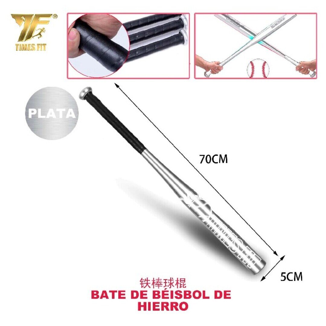 BATE DE BEISBOL DE HIERRO 69CM PLATA