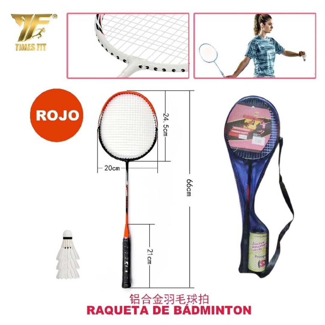 RAQUETADE BADMINTON 66CM ROJO