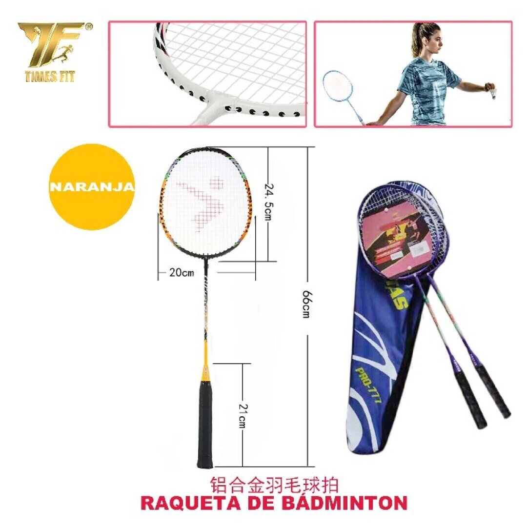 RAQUETADE BADMINTON 66CM NARANJA