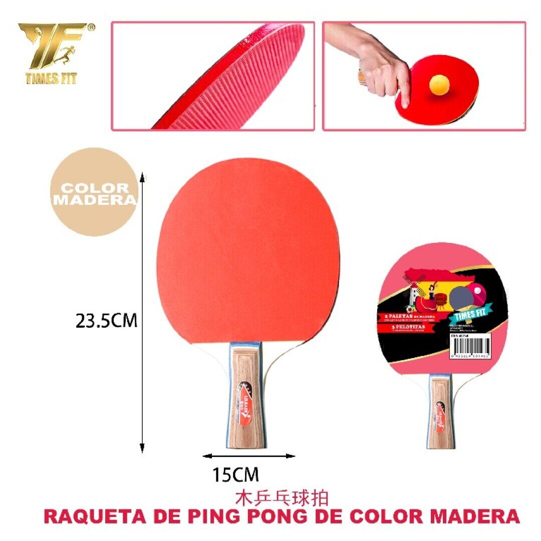 RAQUETA DE PING PONG DE COLOR MADERA