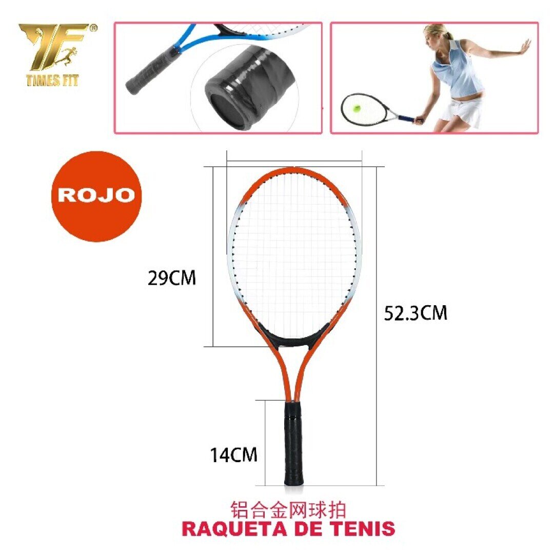 RAQUETA DE TENIS ROJO