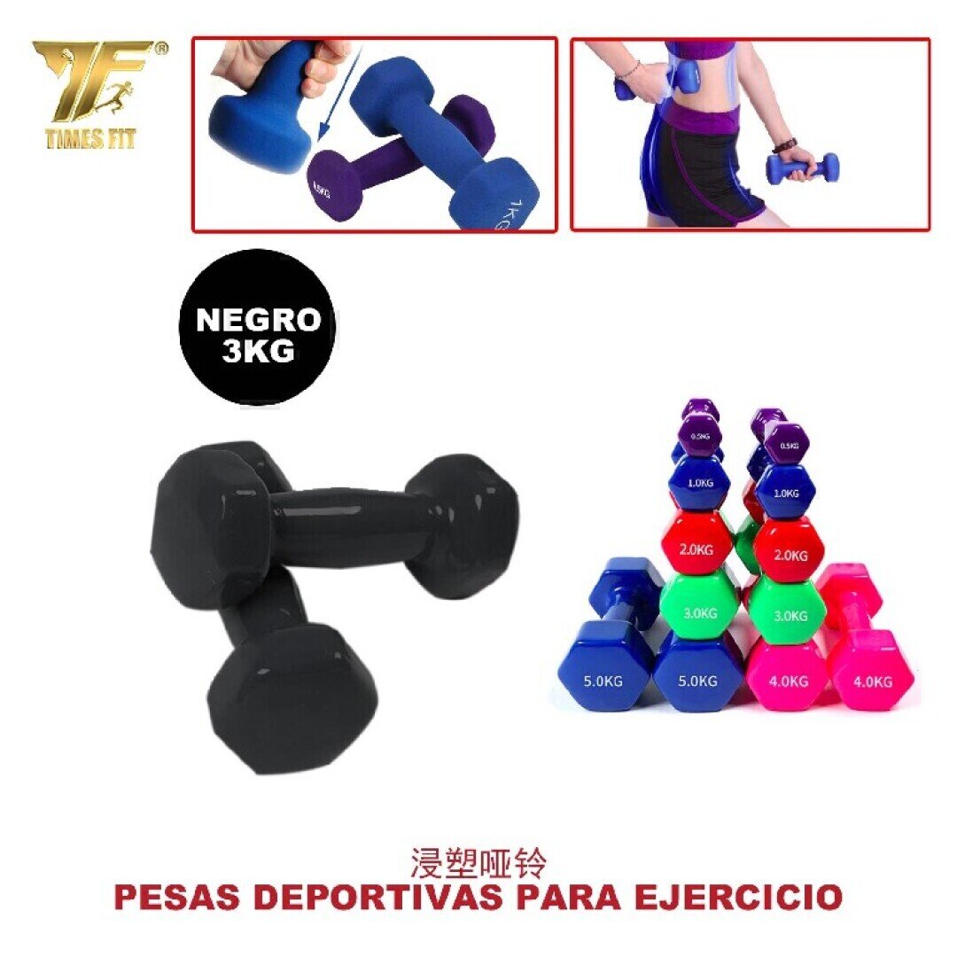 MANCUERNA VINILO 3KG NEGRO