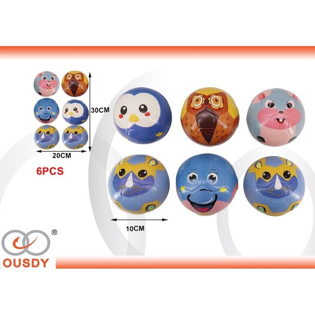 PELOTA CON DIBUJO ANIMAL DE  SELVA   EXP:6PCS