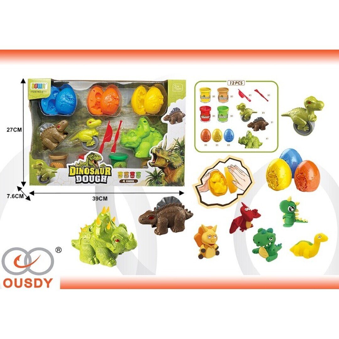 CAJA PLASTILINA DE DINOSAURIO