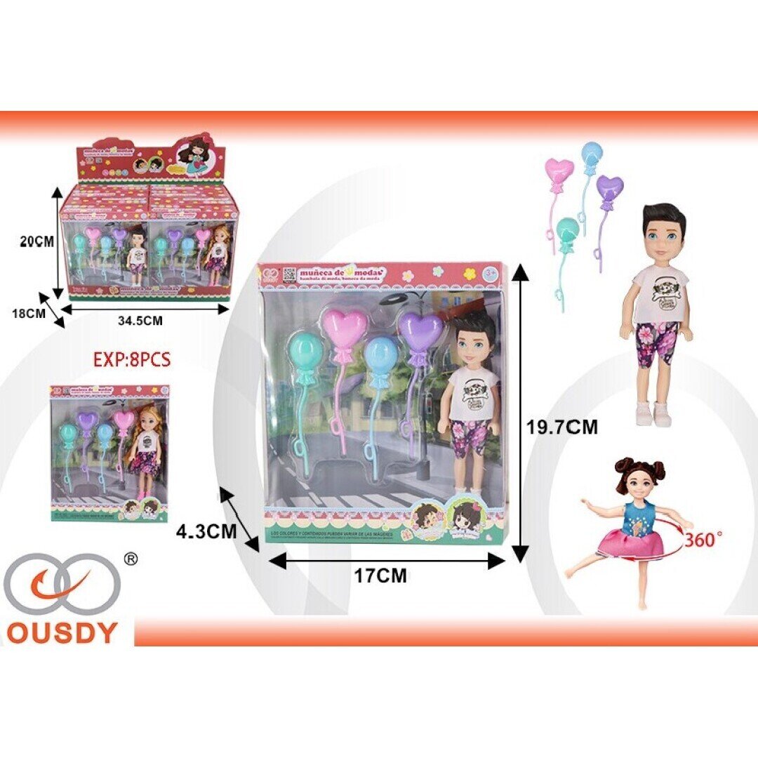 MUNEC0 CON GLOBOS  EXP:8PCS