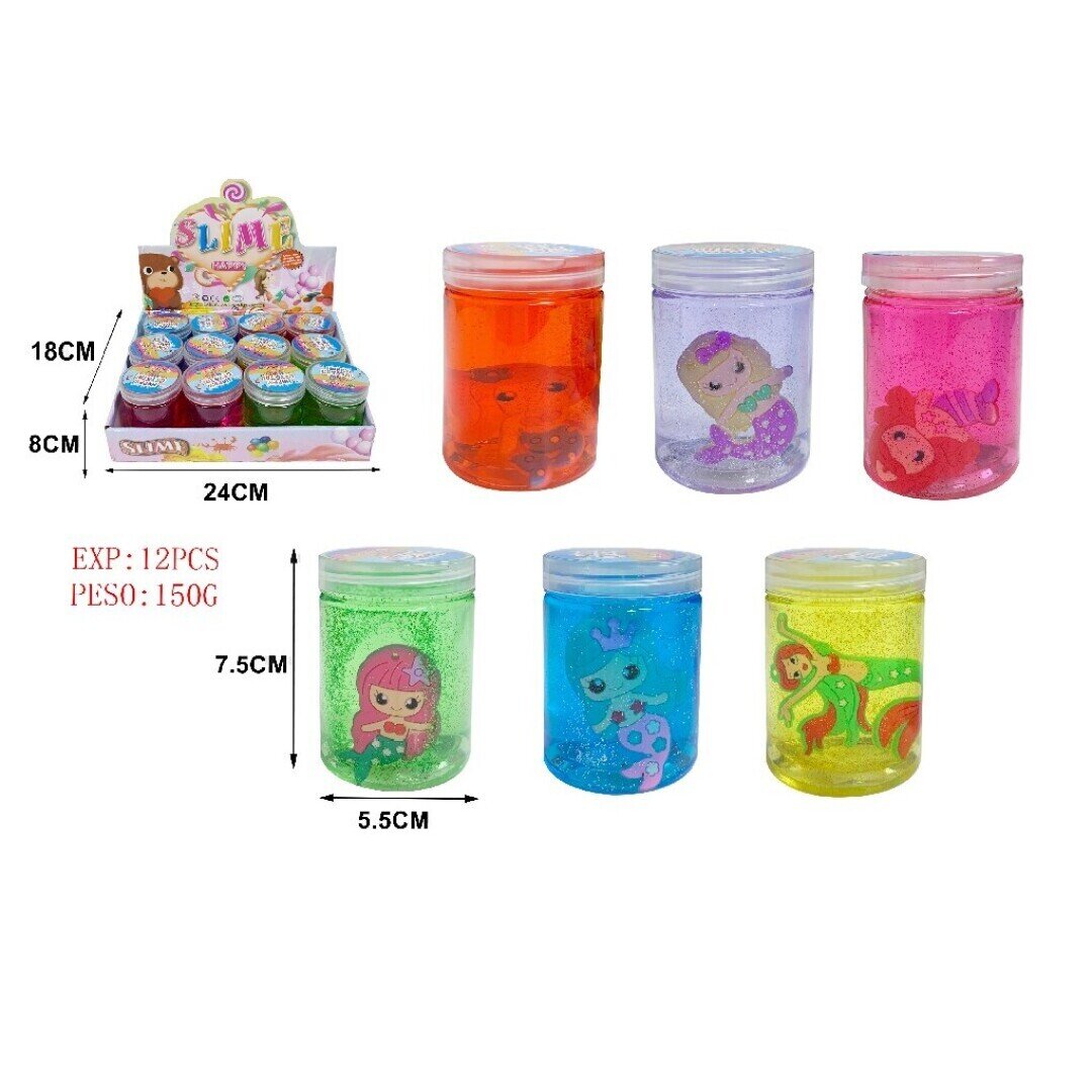 SLIME 150G CON SILENA Y PURPURINA EXP:12PCS