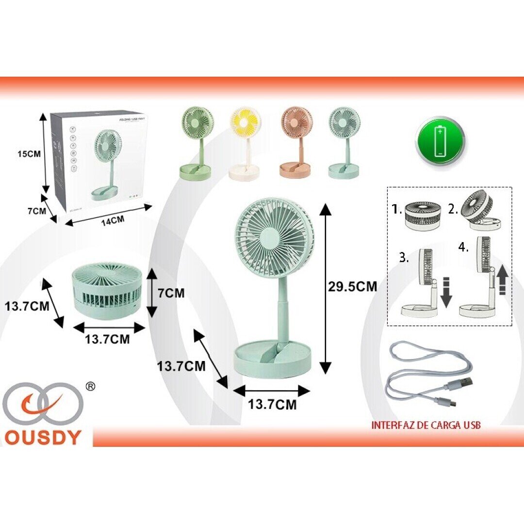VENTILADOR CON CARGADOR USB