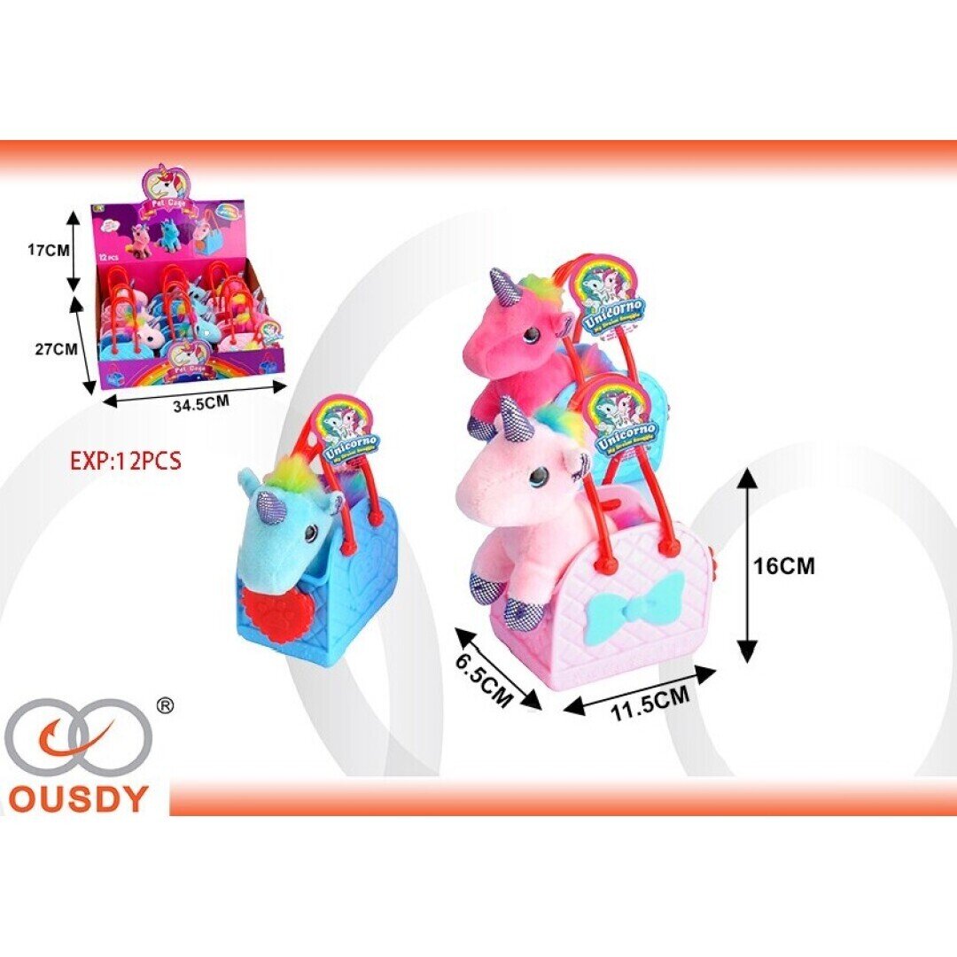 UNICORNIO MASCOTA CON CASITA EXP:12PCS