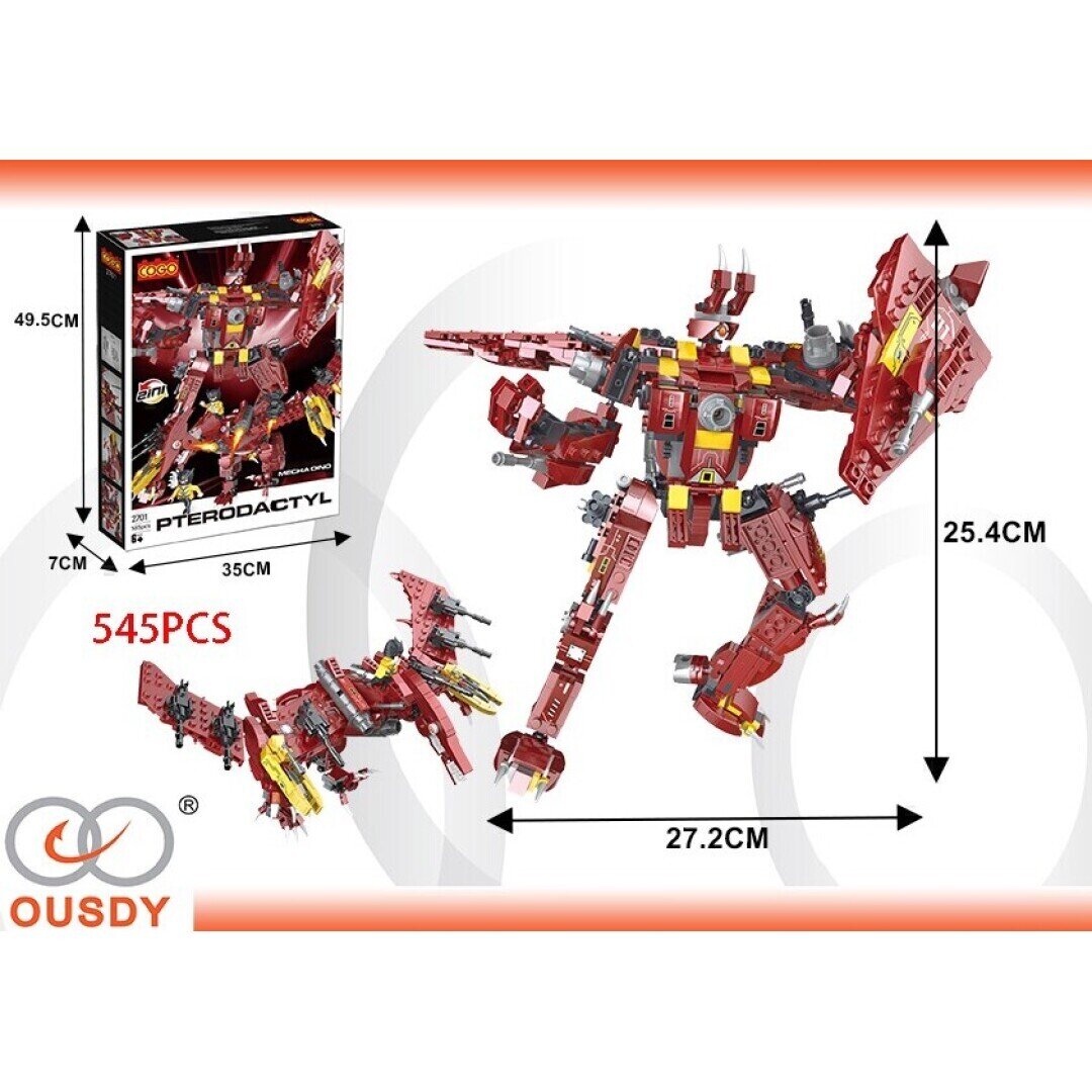 PUZZLE DE BLOQUE DINOSAURIO 2EN1 545PCS