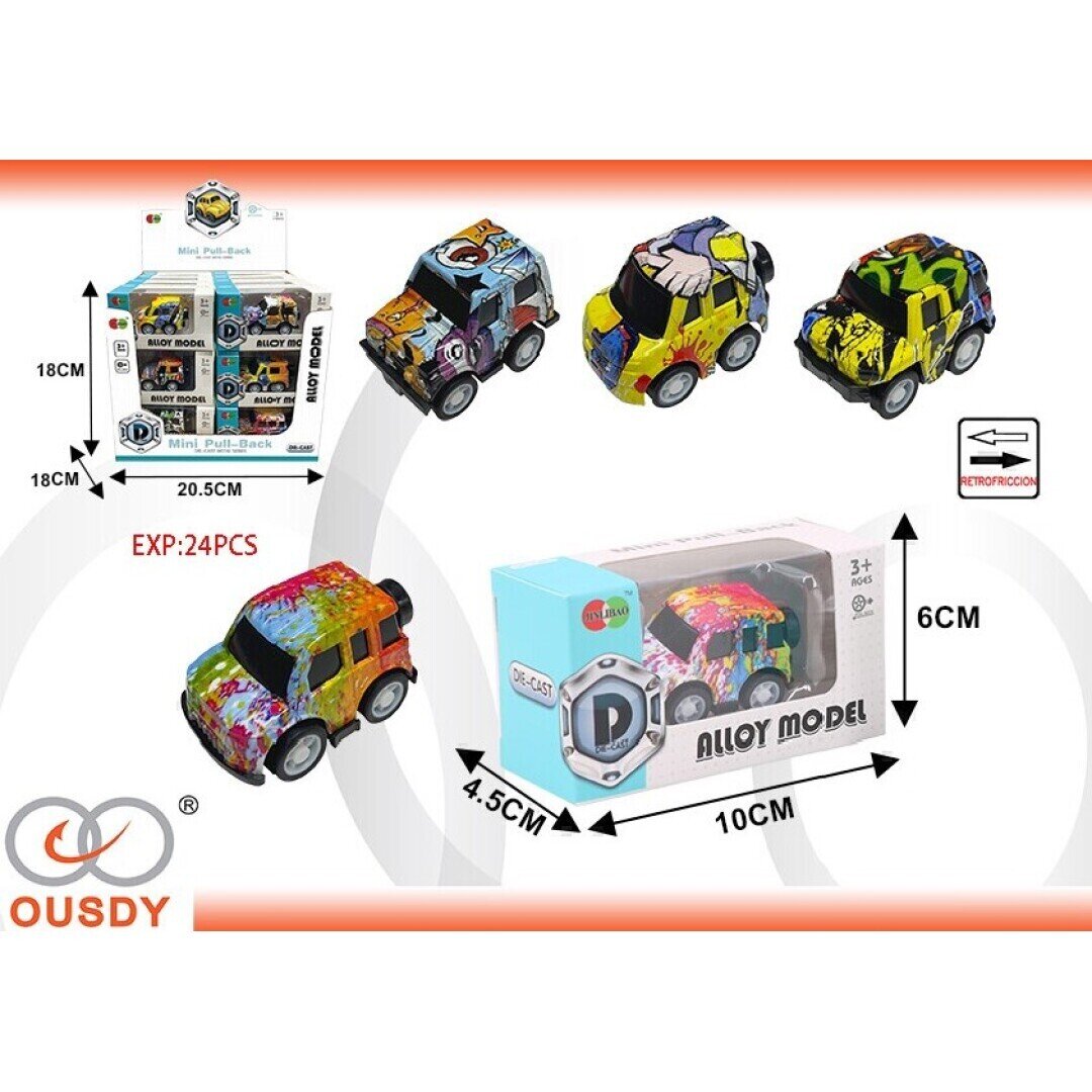 COCHE METALICO MULTICOLORES EXP:24PCS