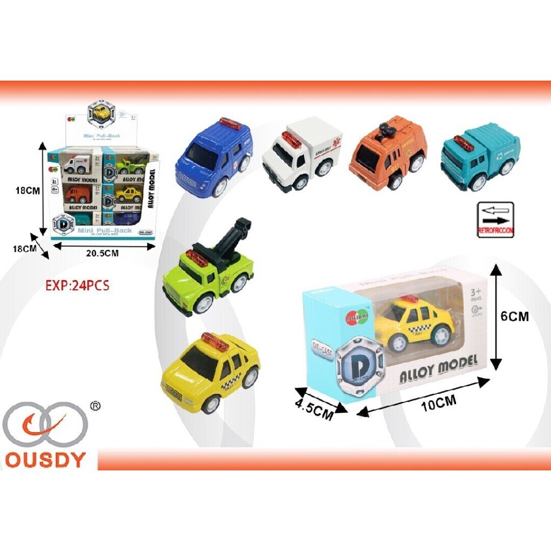 COCHE POLICIA METALICO FRICCION EXP:24PCS