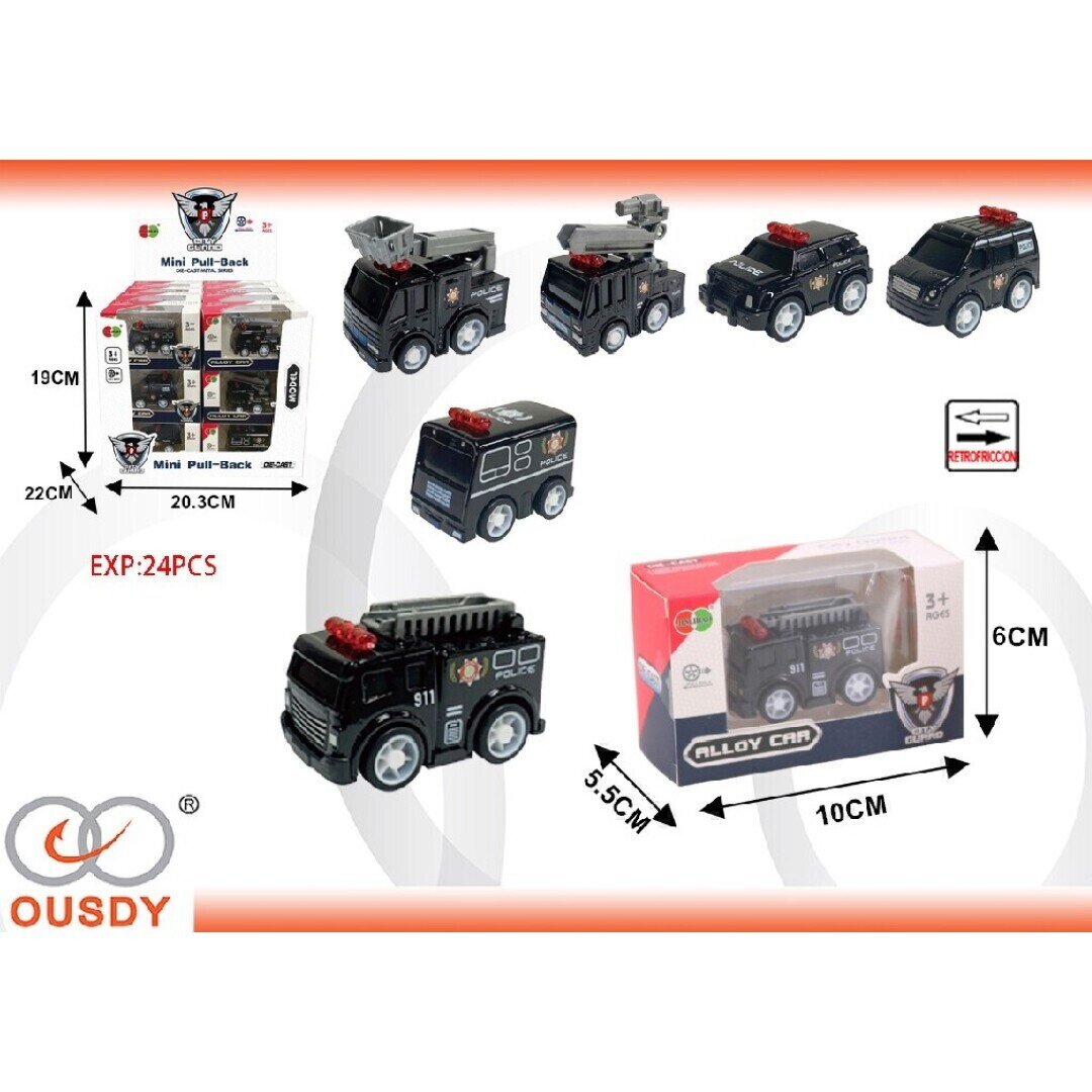 COCHE POLICIA METALICO FRICCION EXP:24PCS