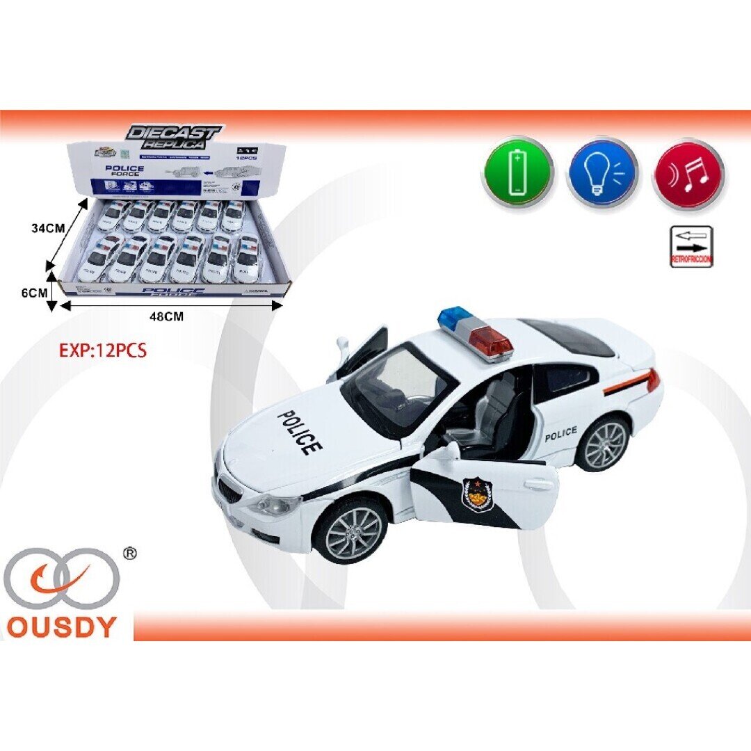 COCHE DEPORTIVO POLICIA METALICO EXP:12PCS
