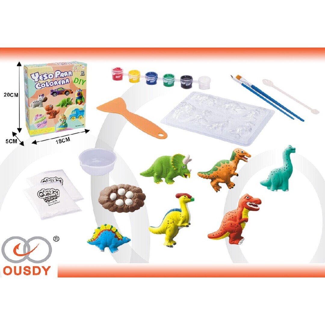 CAJA DINOSAURIO YESO DIY PARA PINTAR