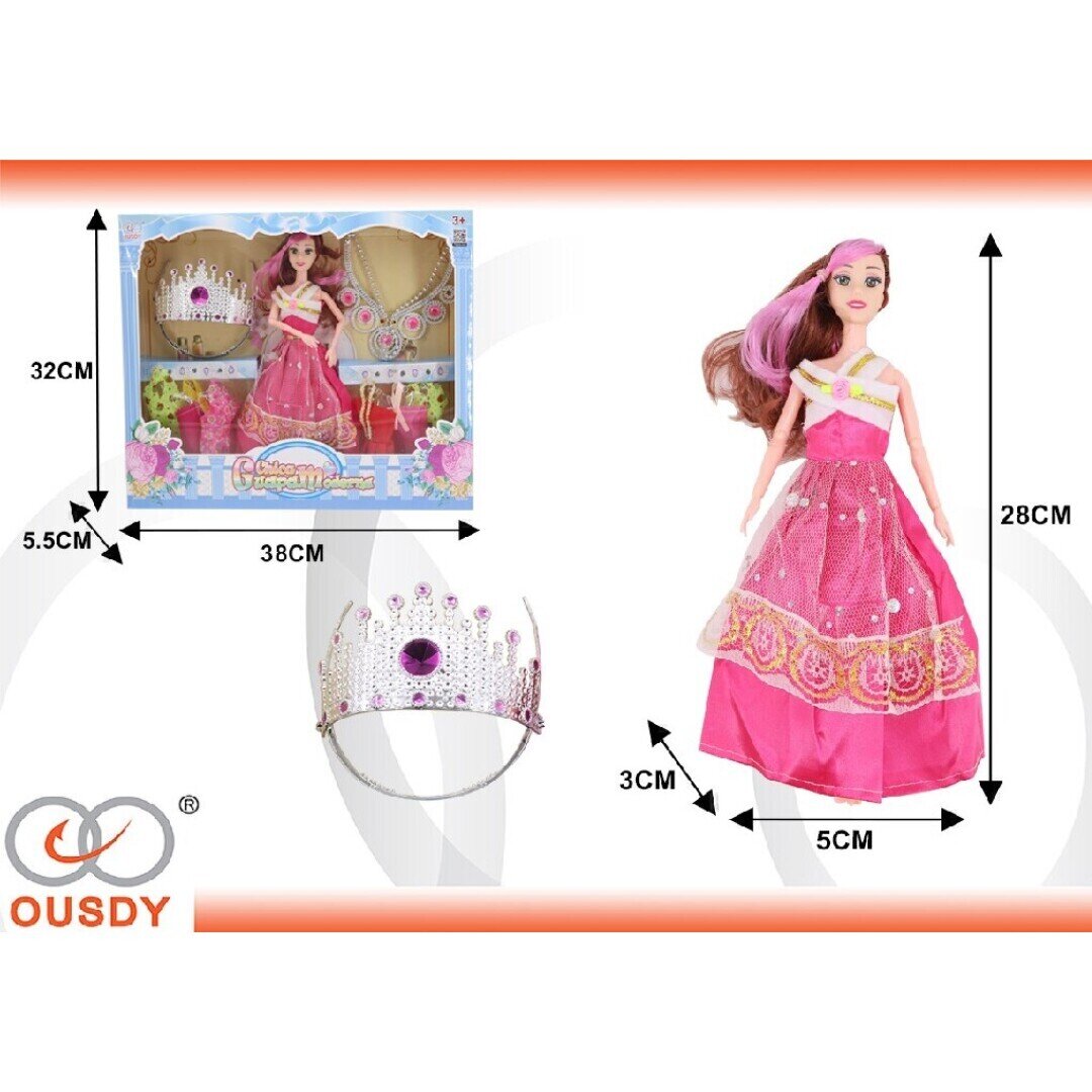 MUNECA CON CORONA Y VESTIDOS