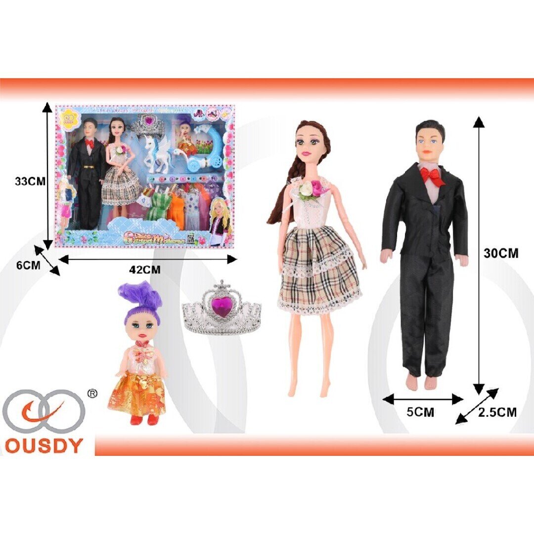 CAJA 3 MUNECA CON UNICORNIO Y ACCESORIOS