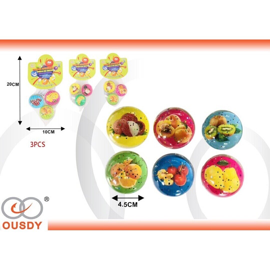 BOLSA DE 3 PELOTAS SALTARINA FRUTAS