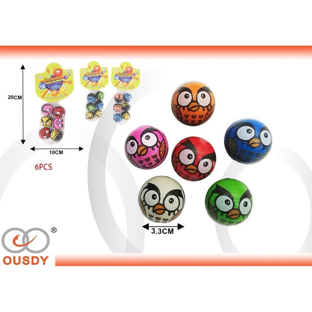 BOLSA DE 6 PELOTAS SALTARINA  PAJARITO