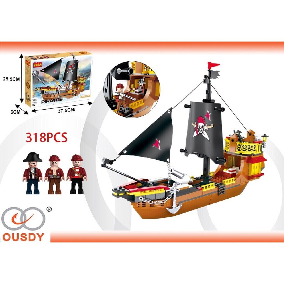 PUZZLE DE BLOQUE BARCO PIRATA 318PCS