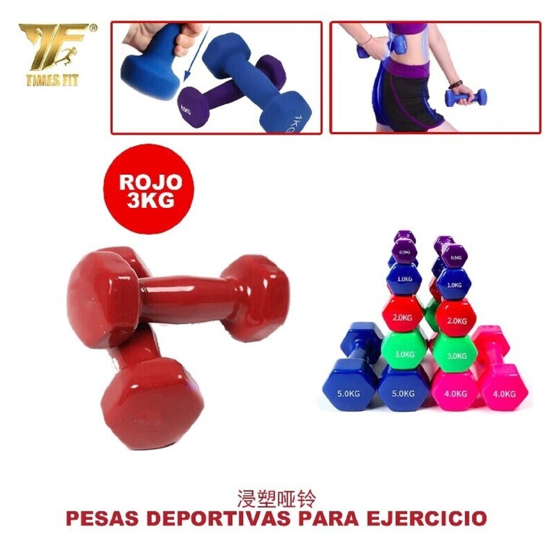 MANCUERNA VINILO 3KG ROJO