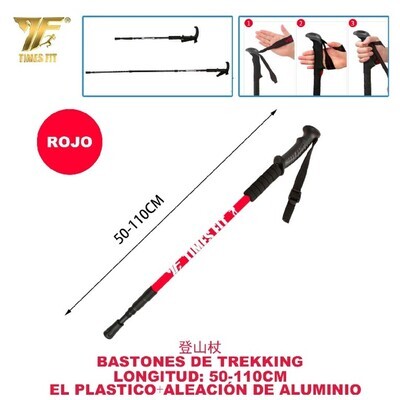 BASTONES DE TREKKING ROJO 50-110CM