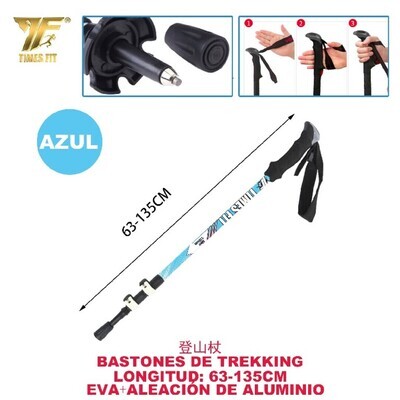 BASTONES DE TREKKING AZUL  63-135CM