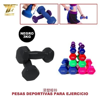 MANCUERNA VINILO 3KG NEGRO