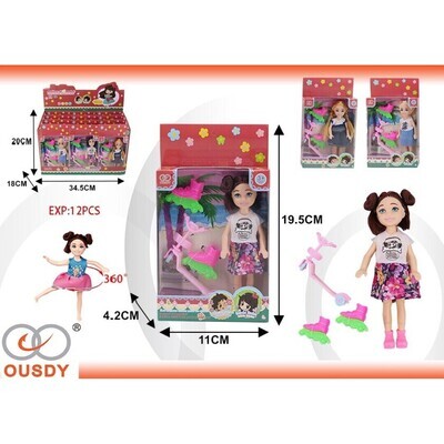 MUNECA CON PATINETE  EXP:12PCS