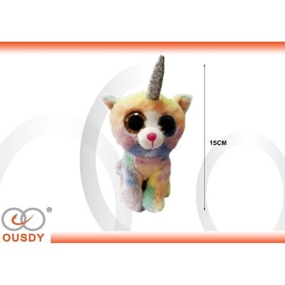 PELUCHE  GATO MULTICOLORES
